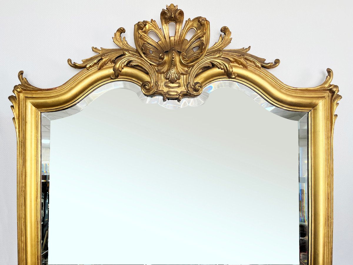 Large Golden Mirror, 19th Century Louis XV Style-photo-2