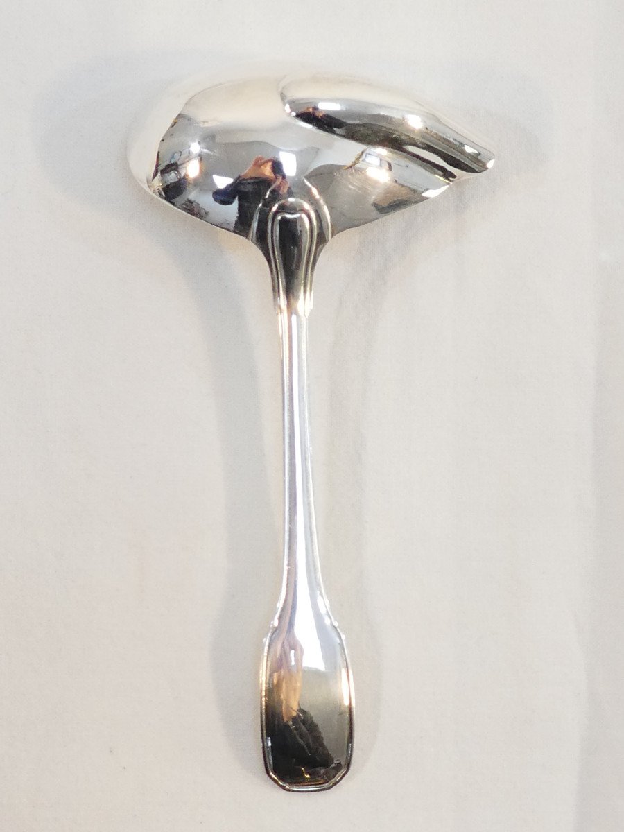 Saucier On Frame In Sterling Silver And Sauce Spoon Doutre Roussel-photo-1