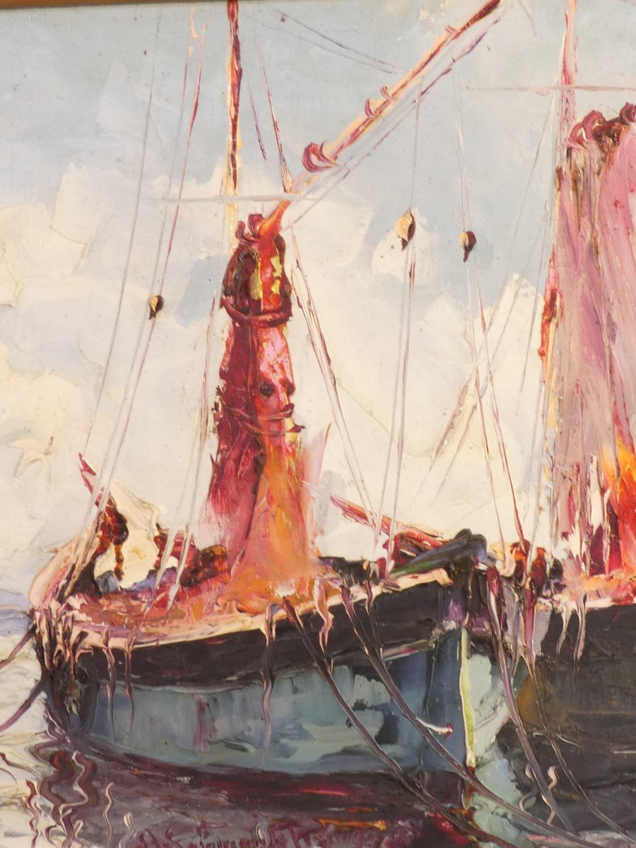 Huile Sur Toile de A.SALOMON LE TROPEZIEN -photo-4