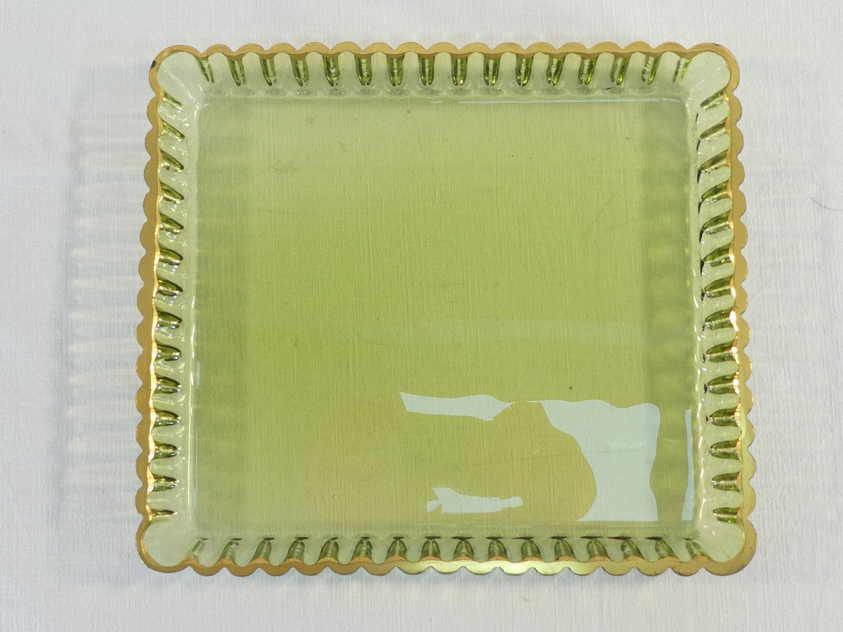 Rare SERVICE DE NUIT en cristal teinté vert BACCARAT / DAUM / ST LOUIS / ST DENIS-photo-2