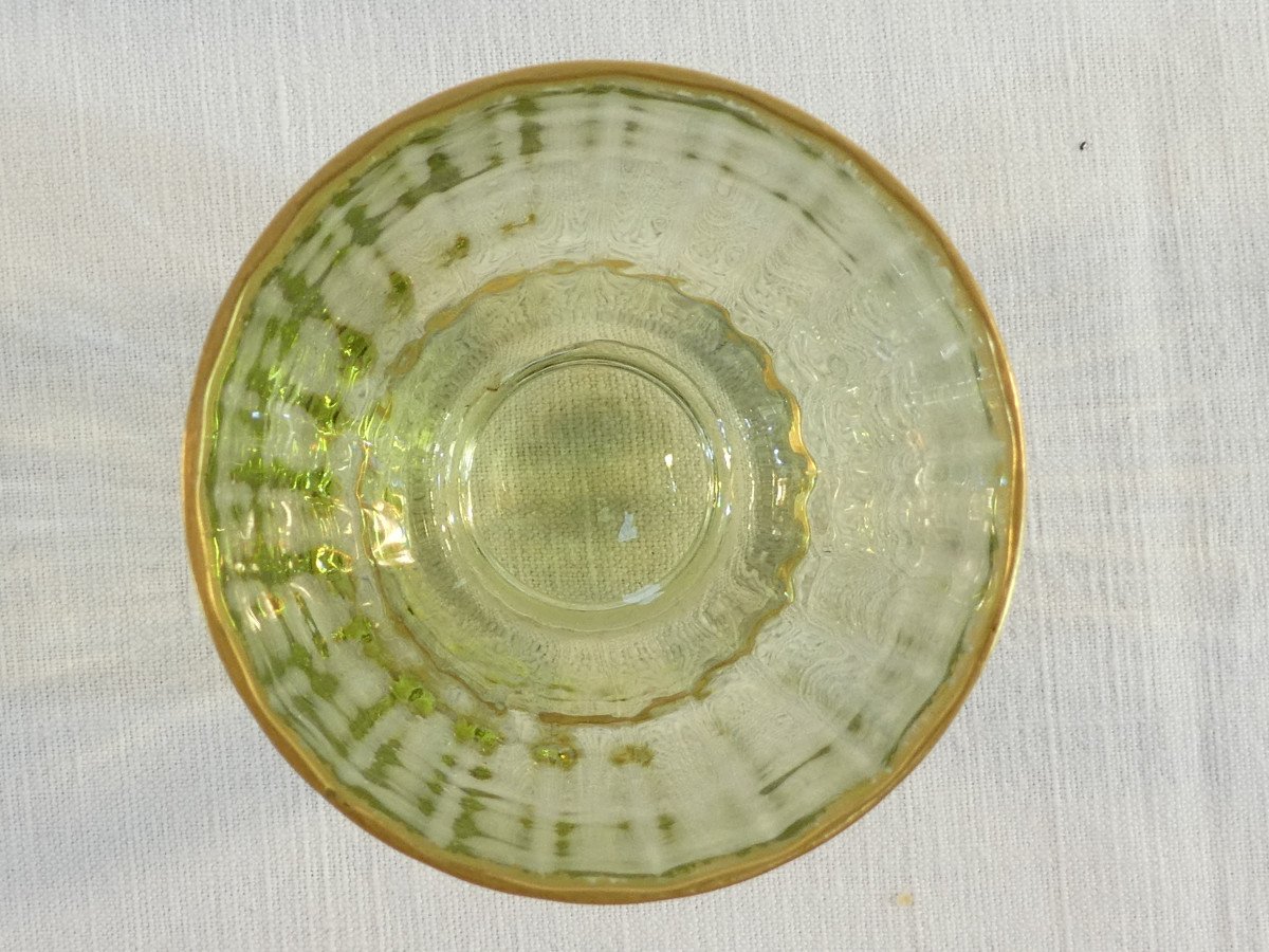 Rare SERVICE DE NUIT en cristal teinté vert BACCARAT / DAUM / ST LOUIS / ST DENIS-photo-7