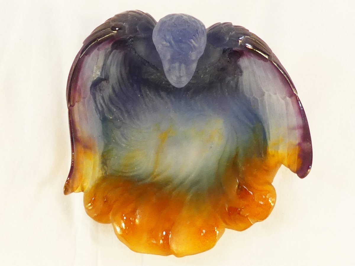 Daum France Baguier Cup In Crystal Paste Angel With Spread Wings-photo-3