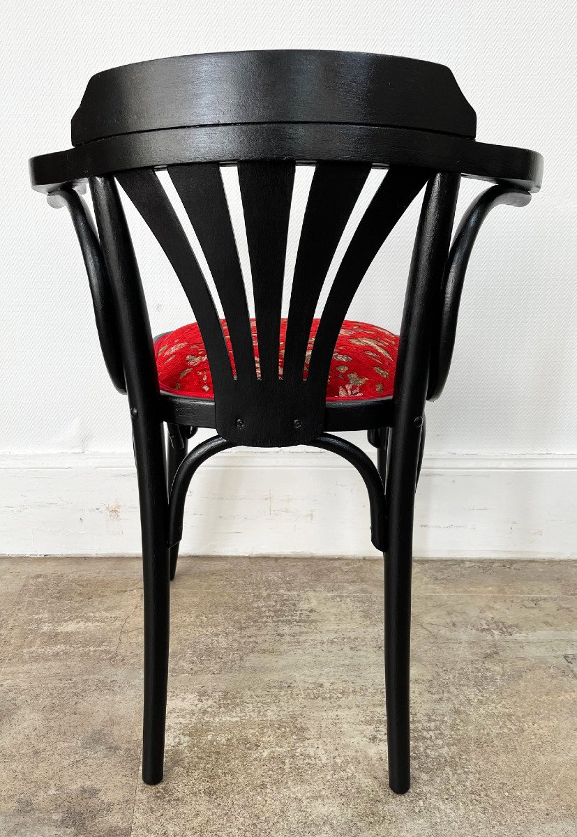 6 Vintage Thonet Style Bistro Armchairs Fully Restored-photo-4