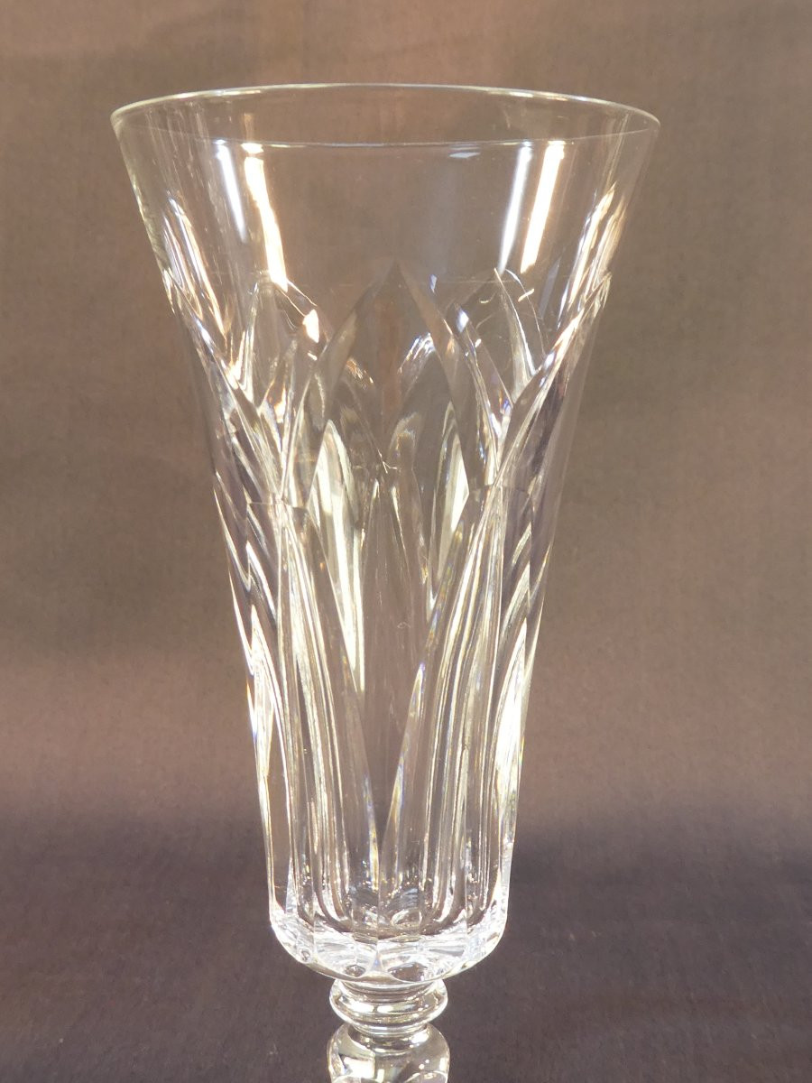 Saint-louis Crystal 9 Champagne Flutes Camargue Model 18.5 Cm-photo-4