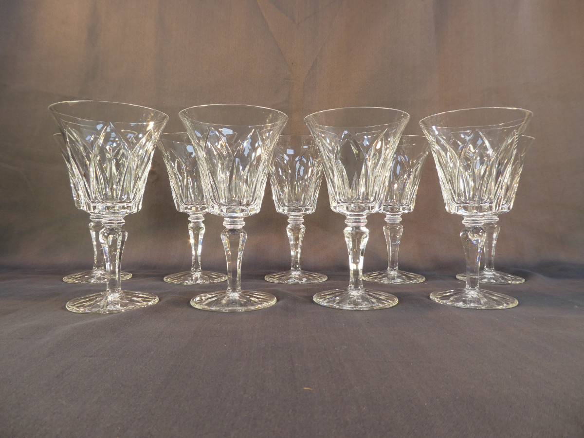 CRISTAL de SAINT-LOUIS 9 verres a eau modele CAMARGUE 17,3 cm