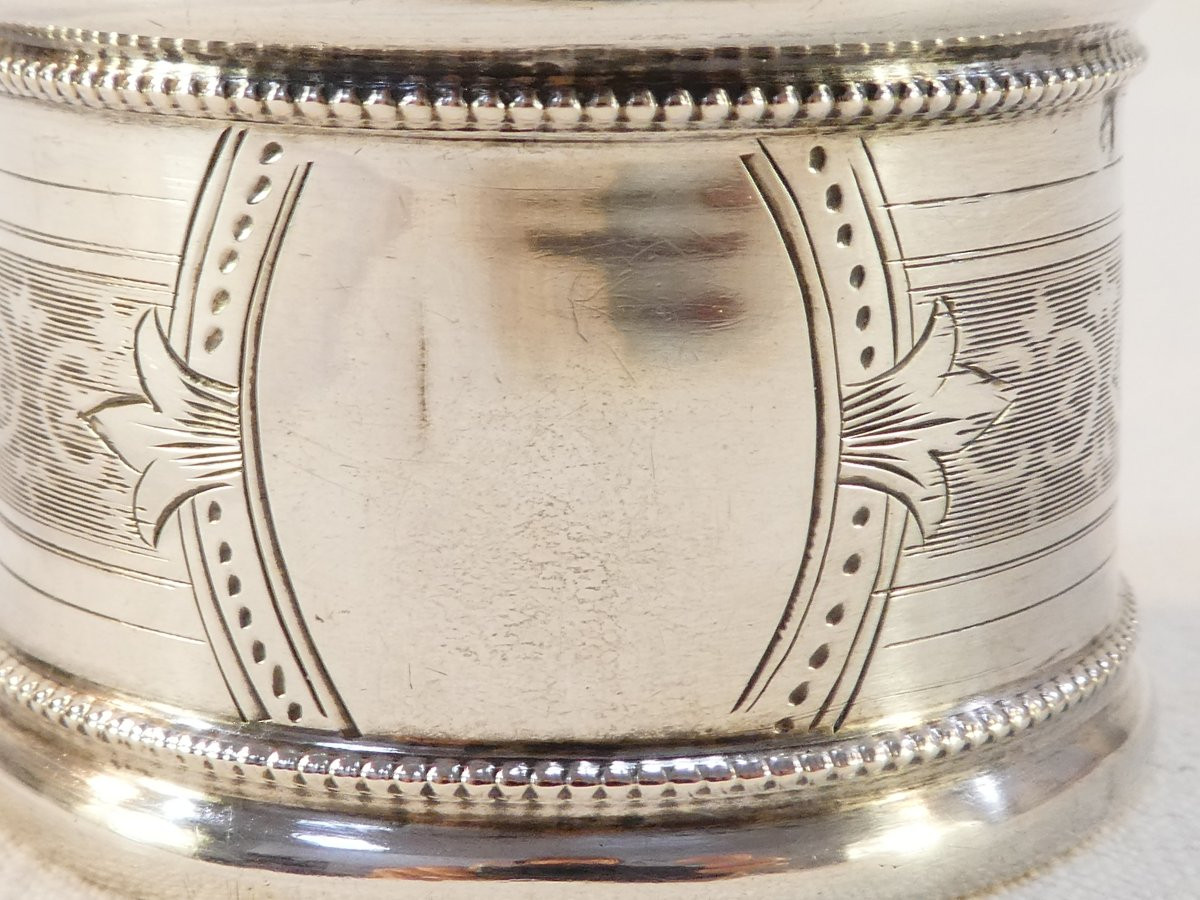 19th Century Solid Silver Napkin Ring By Gaston Besegher-photo-3