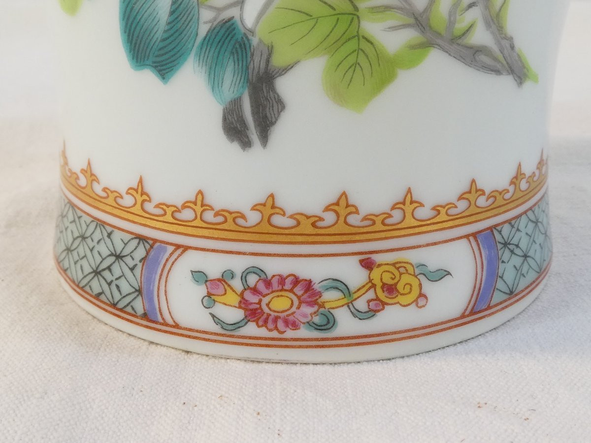 Haviland Limoges Porcelain Vase With Japanese Floral Decor-photo-3