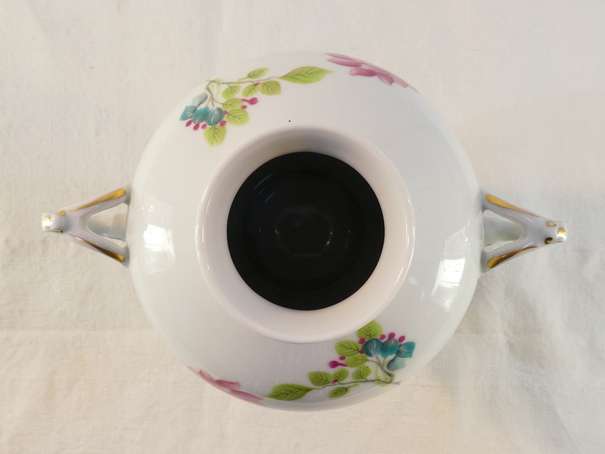 Haviland Limoges Porcelain Vase With Japanese Floral Decor-photo-6