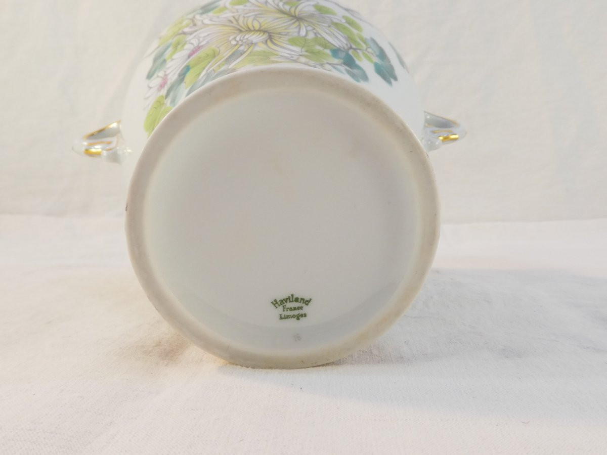 Haviland Limoges Porcelain Vase With Japanese Floral Decor-photo-7