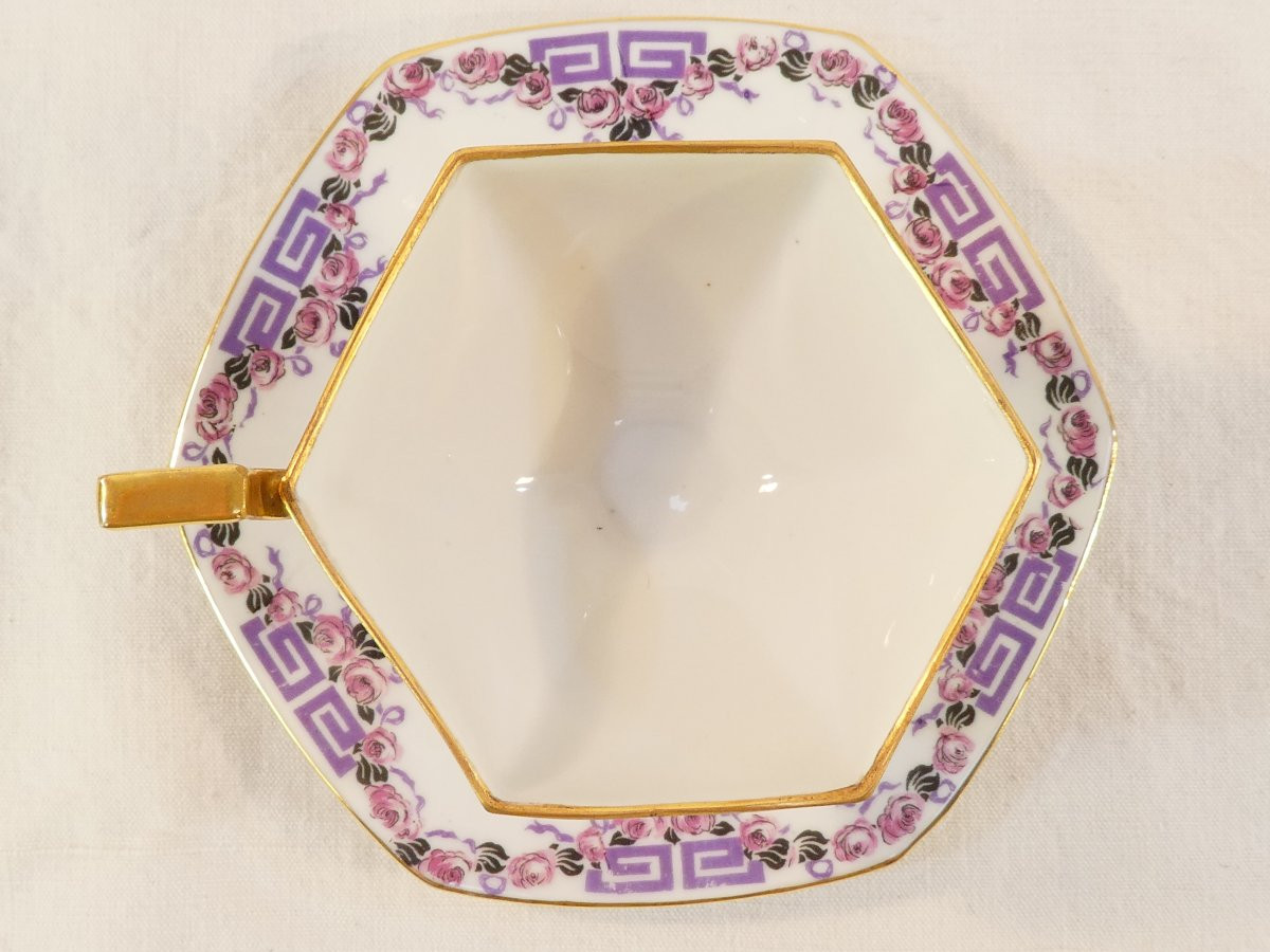 Tête A Tête Coffee Service In Limoges Porcelain From The Art De Deco Period-photo-1