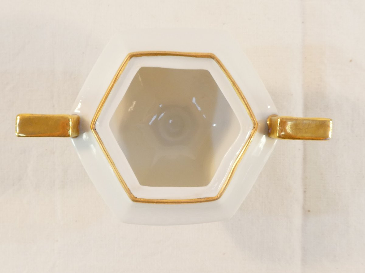 Tête A Tête Coffee Service In Limoges Porcelain From The Art De Deco Period-photo-3