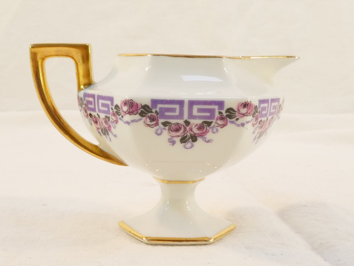 Tête A Tête Coffee Service In Limoges Porcelain From The Art De Deco Period-photo-5