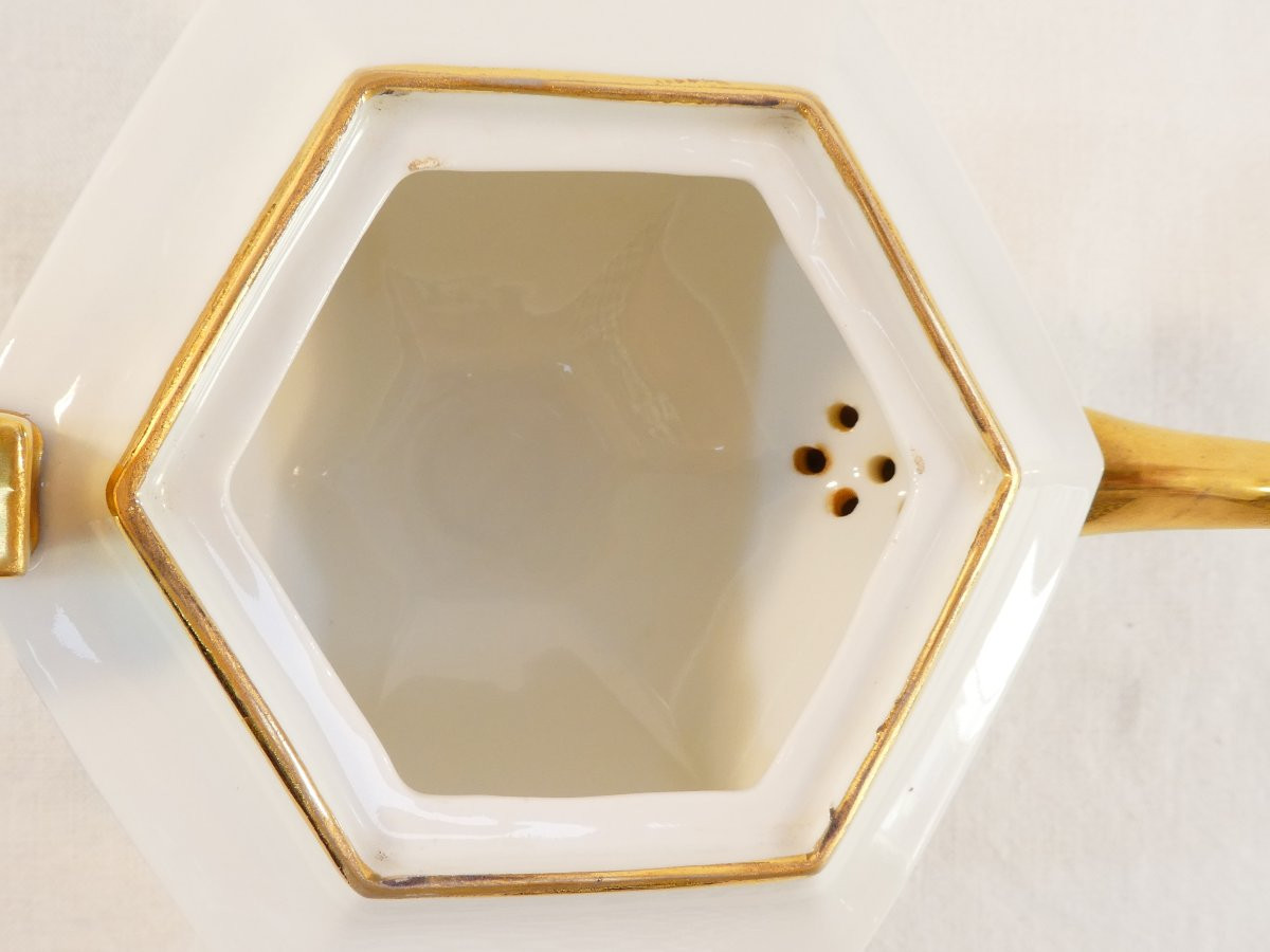 Tête A Tête Coffee Service In Limoges Porcelain From The Art De Deco Period-photo-8