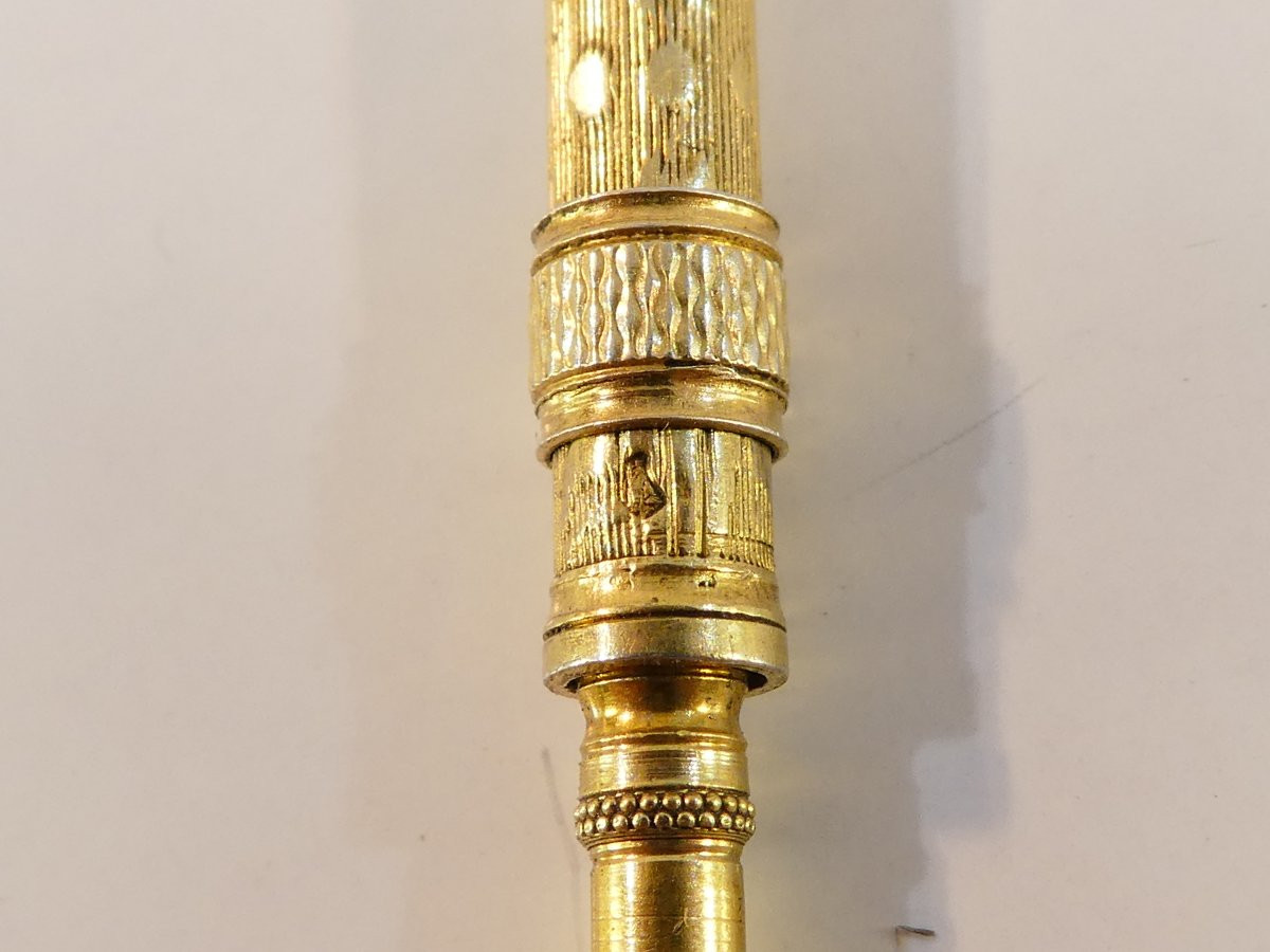19th Century Silver Vermeil Mechanical Pencil Or Pencil-photo-3