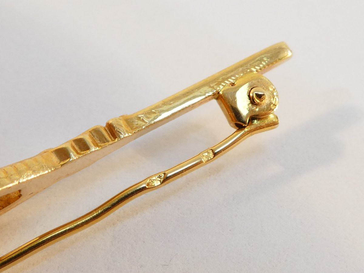 18k Gold Brooch With Real Pearl-photo-5