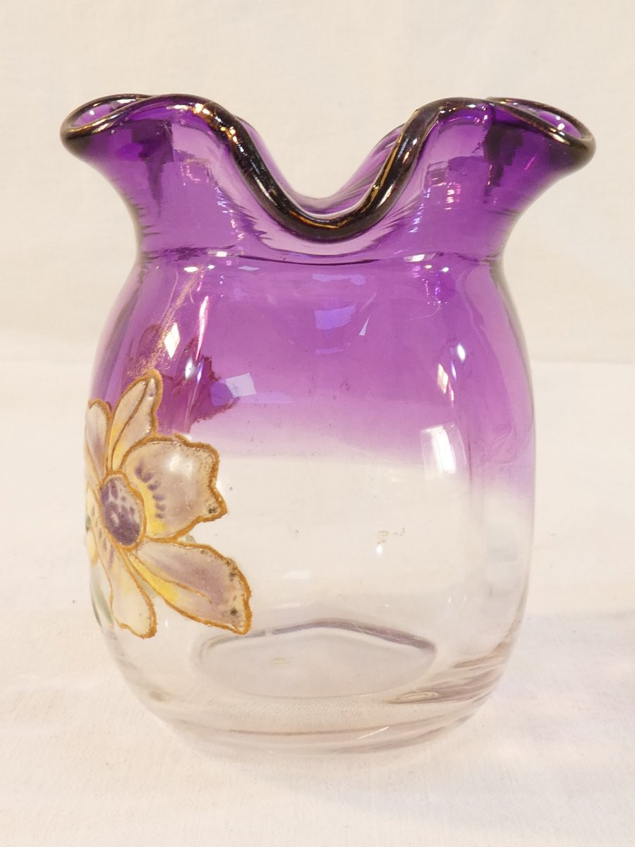 Vase LEGRAS en verre emaillé d'epoque ART NOUVEAU-photo-3