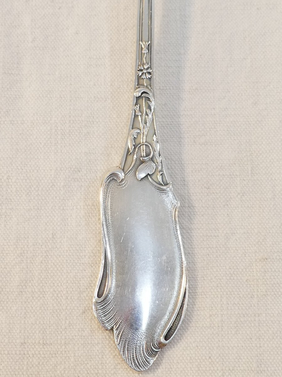 Couverts de service a Salade ART NOUVEAU en ARGENT MASSIF-photo-4