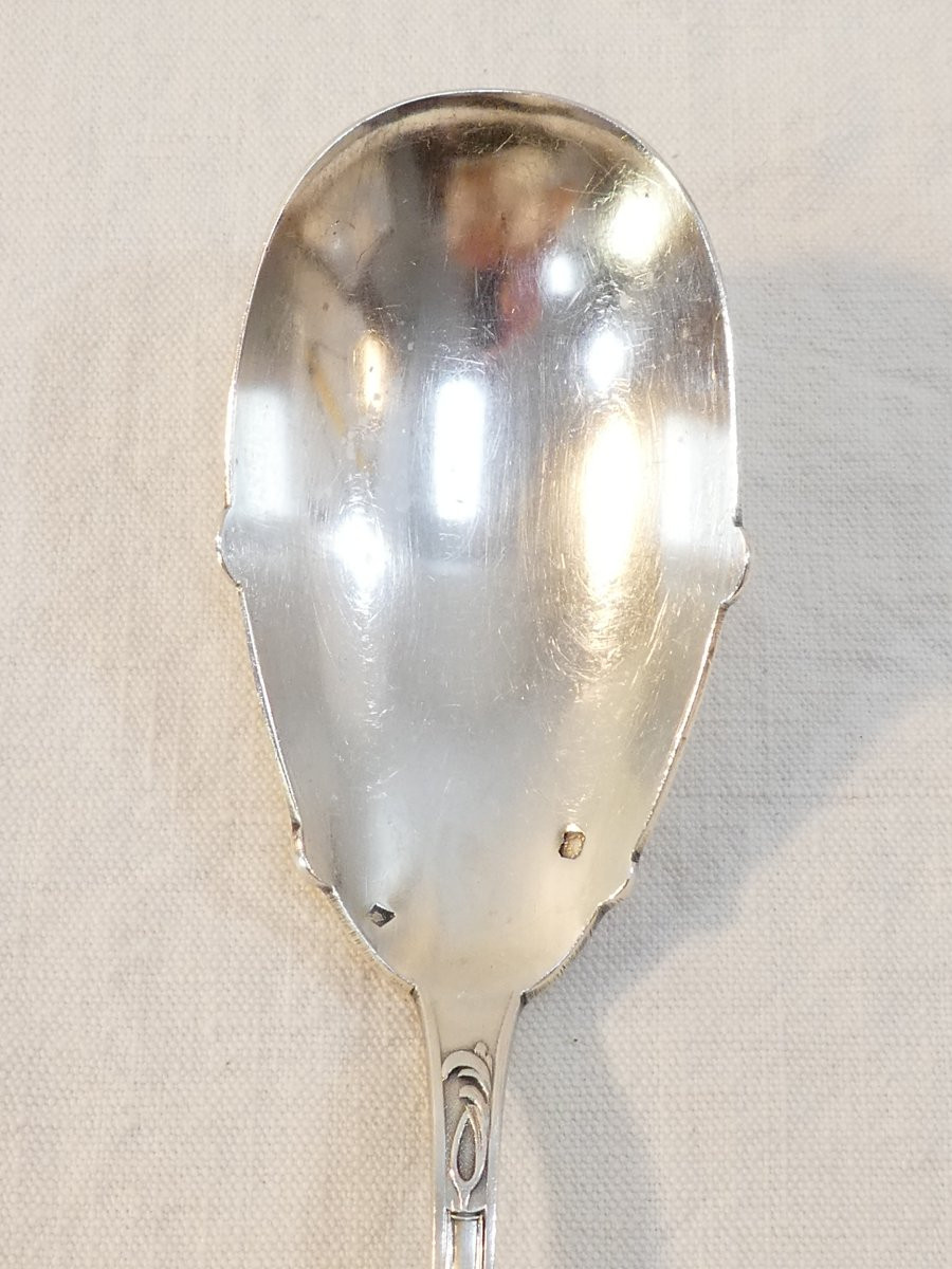 Couverts de service a Salade ART NOUVEAU en ARGENT MASSIF-photo-2