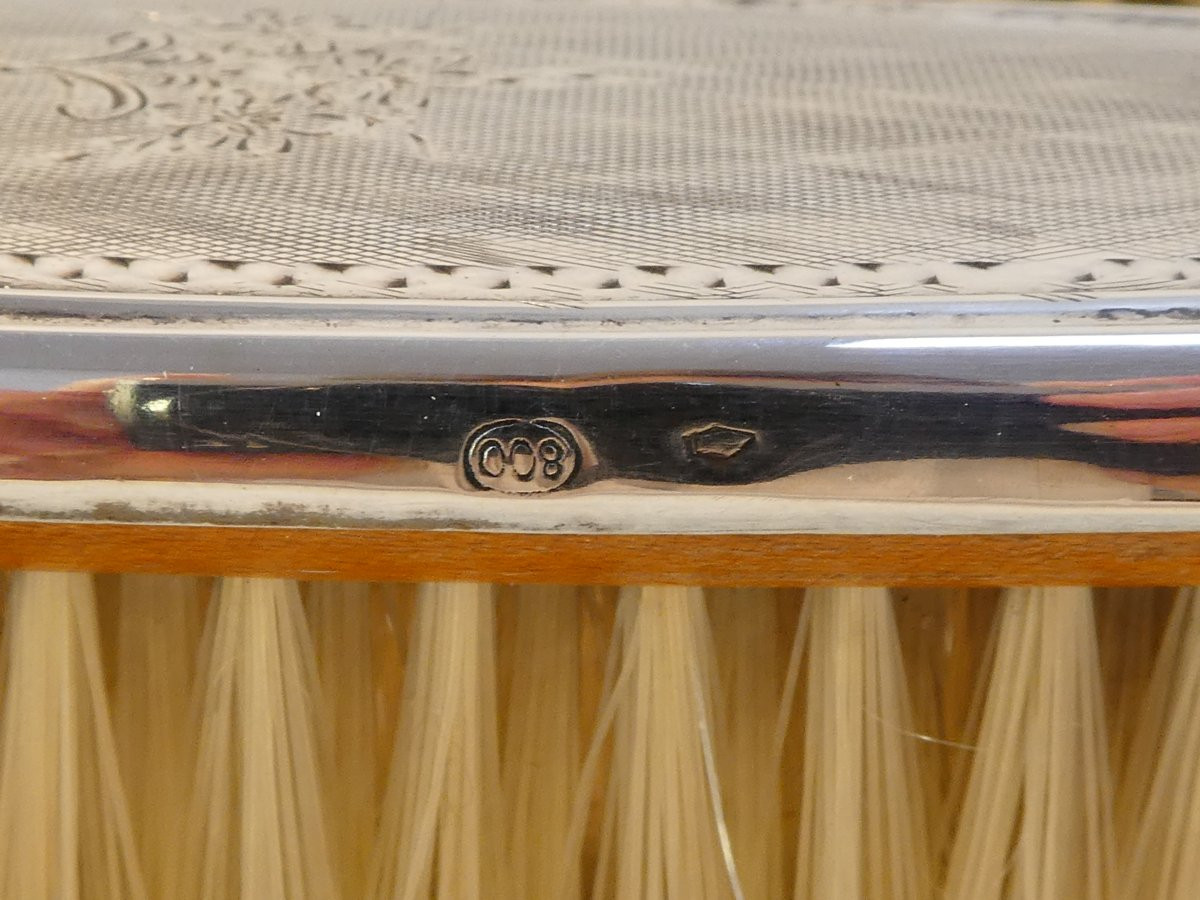 7-piece Toiletry Set In 800 Solid Silver From The 20s/30s-photo-4