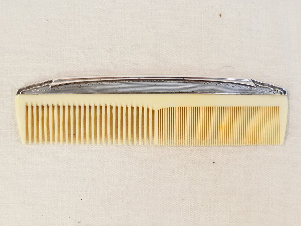 7-piece Toiletry Set In 800 Solid Silver From The 20s/30s-photo-7