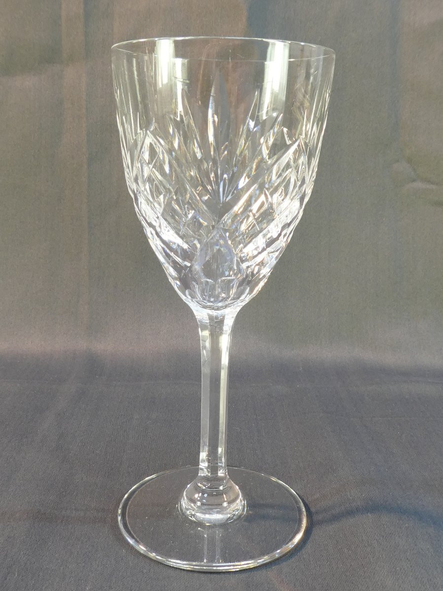 Cristal De Saint-louis 10 Water Glasses Chantilly Model 18.7 Cm-photo-2