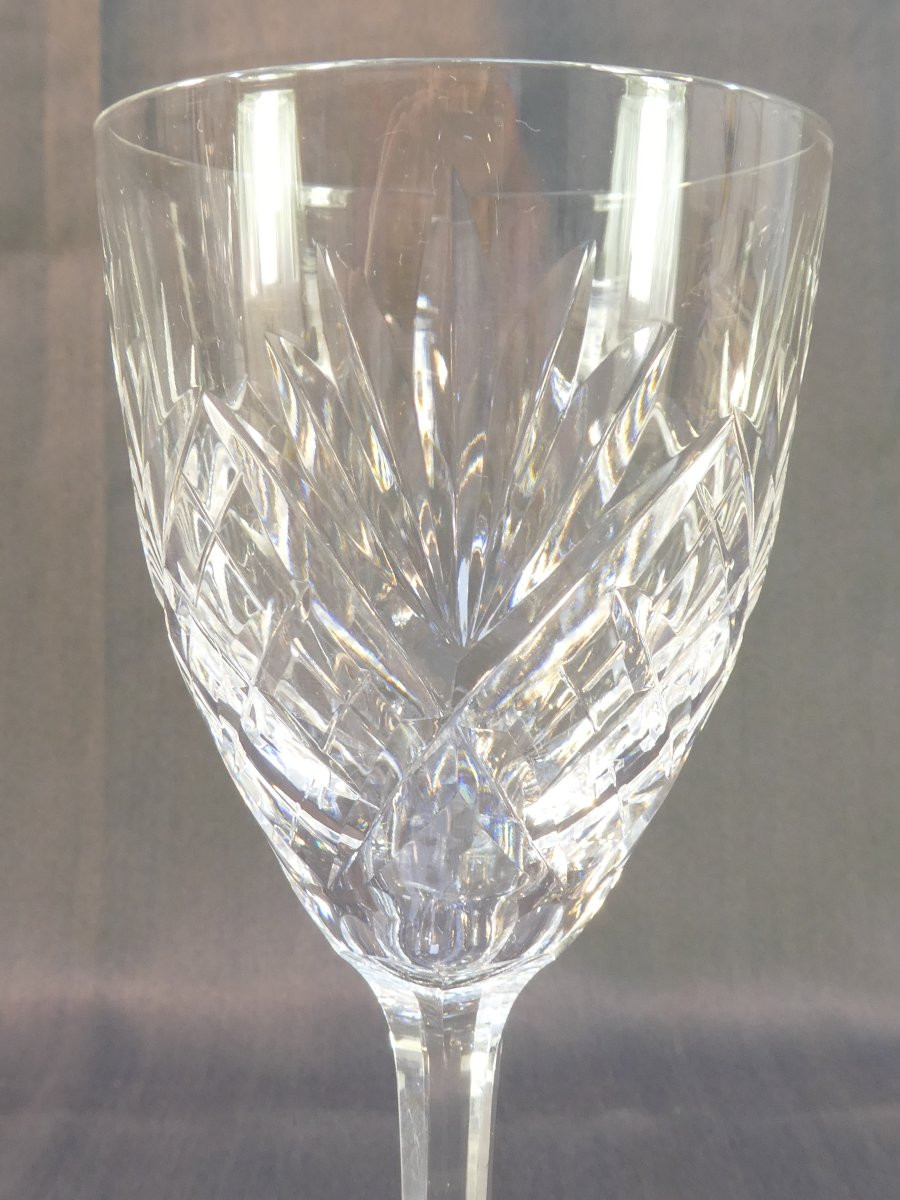 Cristal De Saint-louis 10 Water Glasses Chantilly Model 18.7 Cm-photo-3