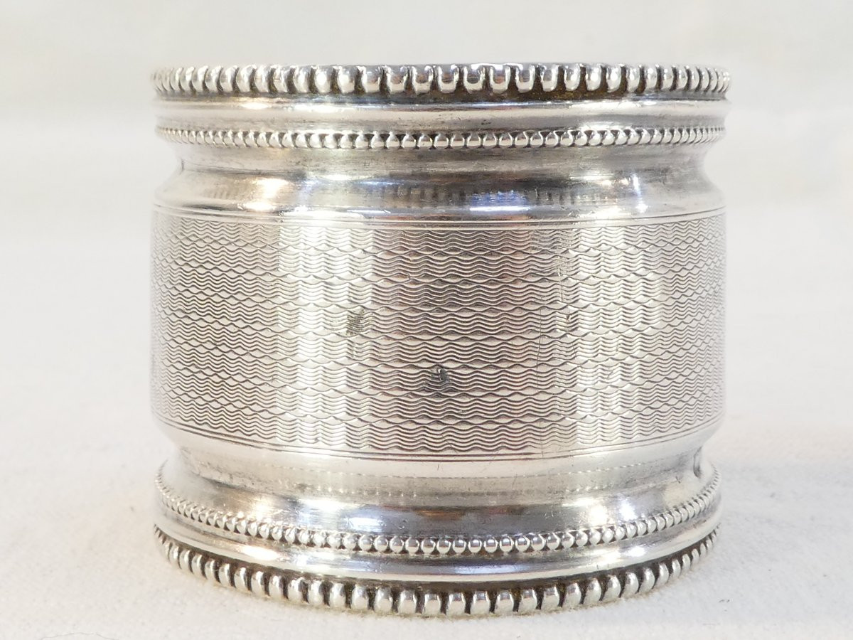 19th Century Solid Silver Napkin Ring With Md Number-photo-3