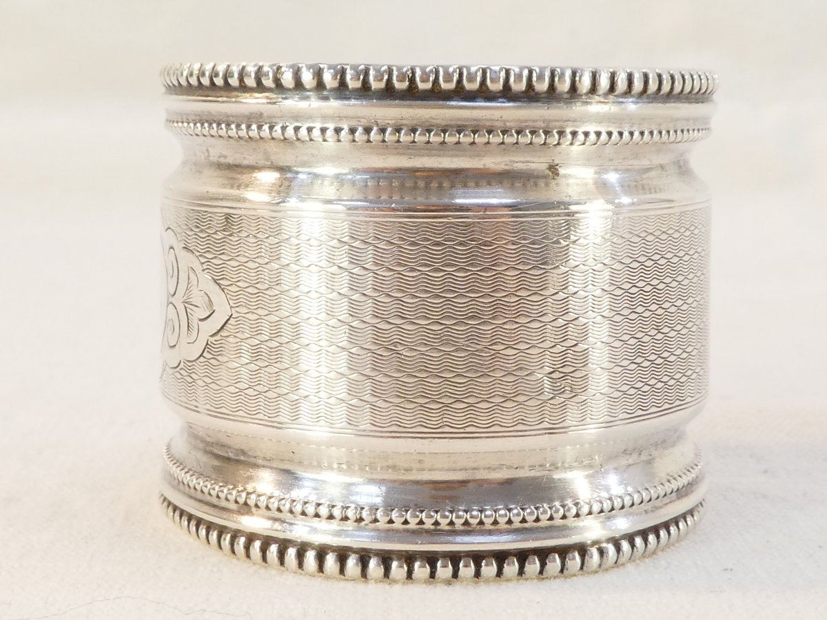 19th Century Solid Silver Napkin Ring With Md Number-photo-4