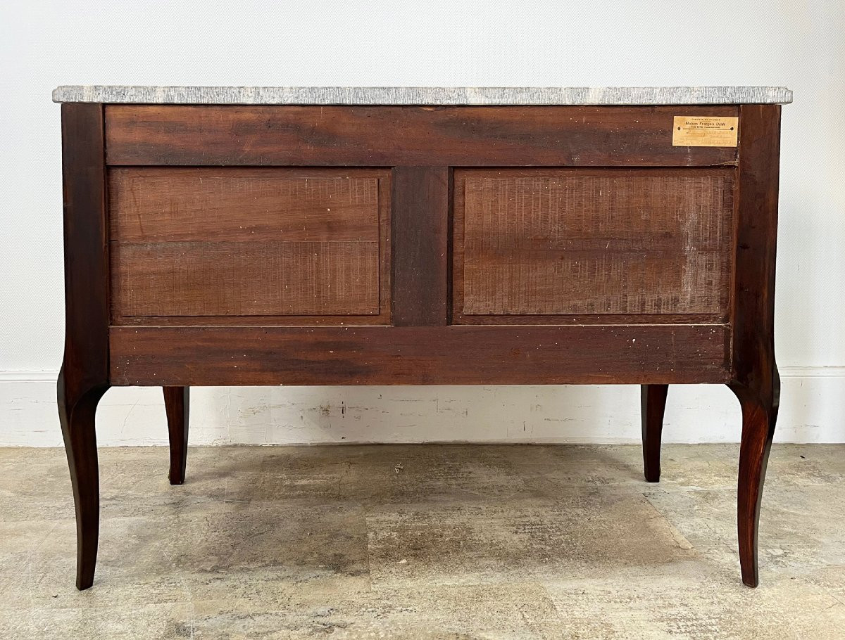 Transitional Style Marquetry Commode Stamped Francois Daidé-photo-8