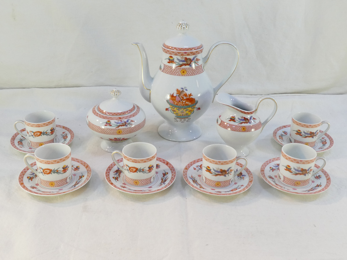 BERNARDAUD Service a café en porcelaine de LIMOGES modele FOU-TCHEOU