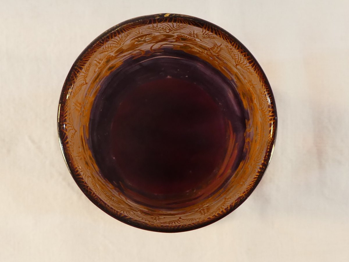 Pair Of Legras Vases In Enameled Glass From The Art Nouveau Period, Decorated With Anemones-photo-5