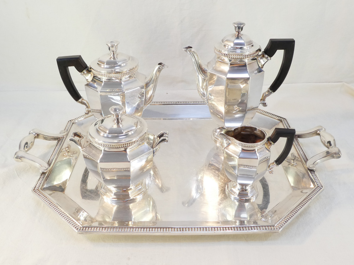 Proantic: Christofle Gallia Colbert 5-piece Silver-plated Coffee/tea S