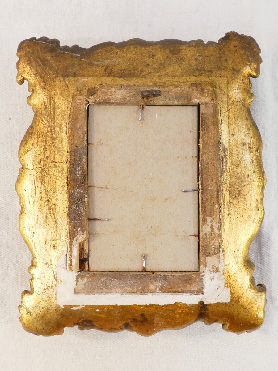 Paire de cadre photo en bois et stuc doré d'epoque 19eme-photo-4
