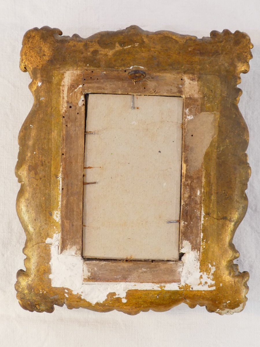 Paire de cadre photo en bois et stuc doré d'epoque 19eme-photo-5