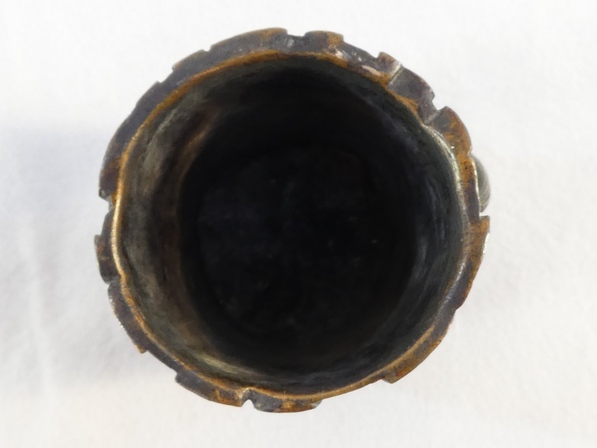 Bronze Art Nouveau Insects On A Tree Trunk-photo-5