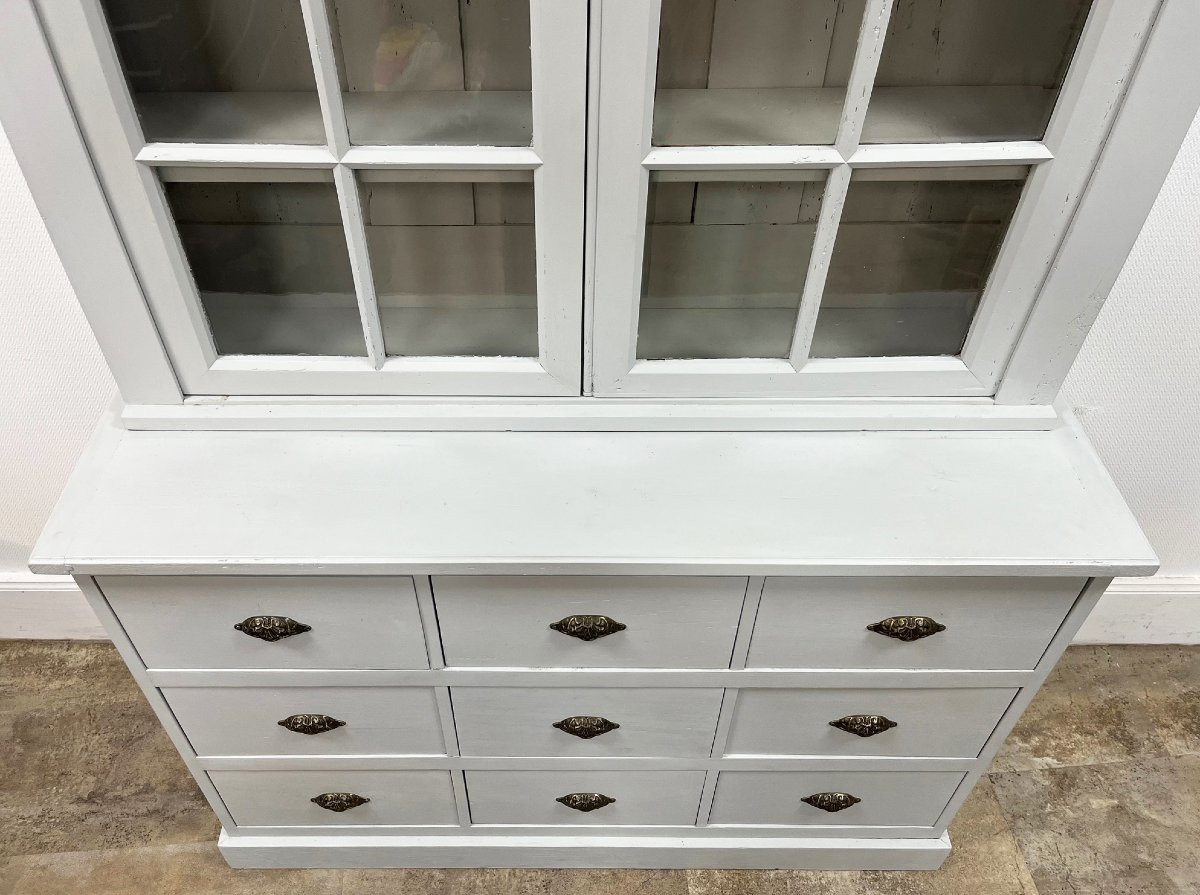 Painted Glass-fronted Drawer Unit-photo-7