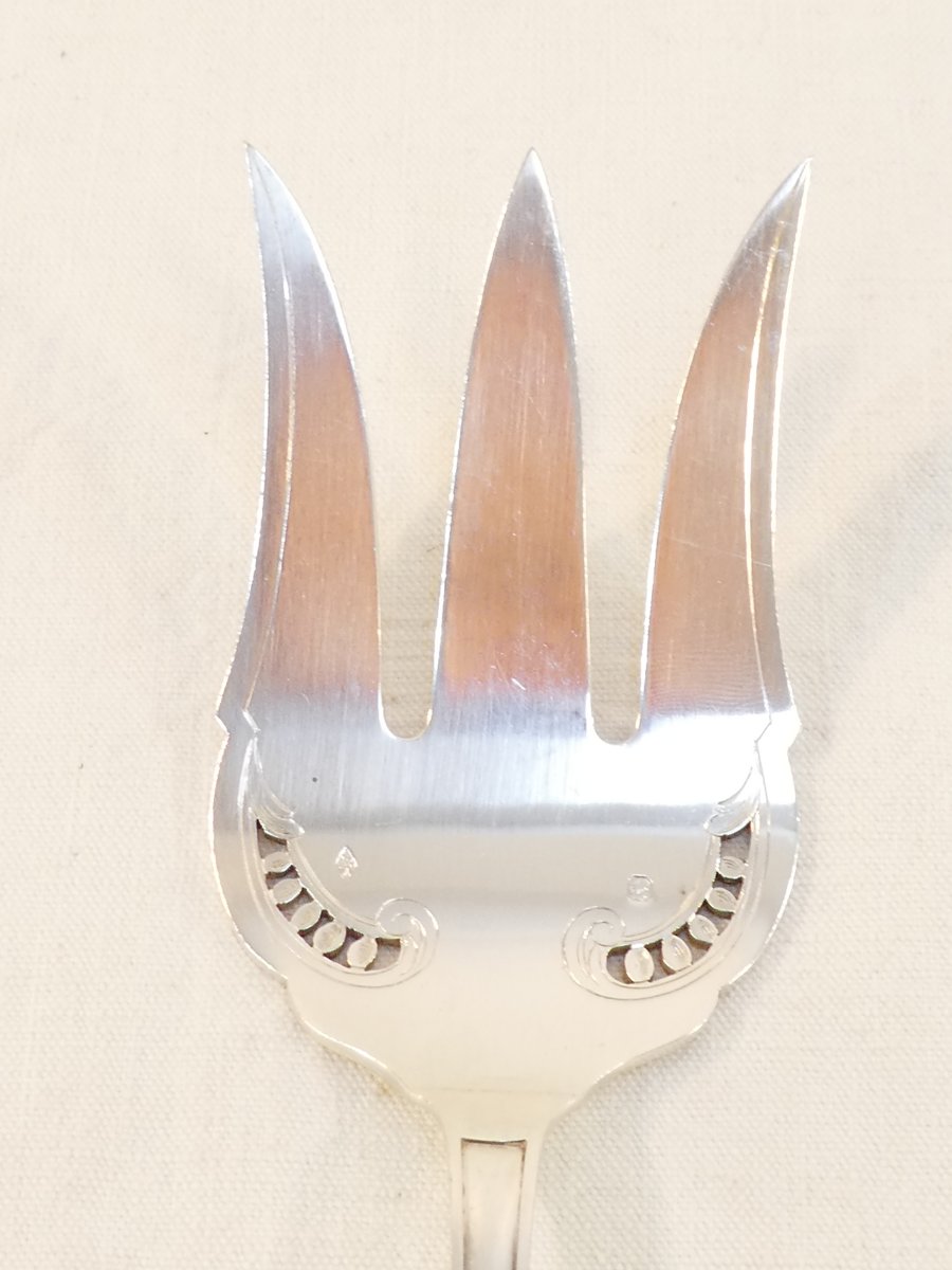 Couverts de service a poisson en ARGENT Massif 950 Louis COIGNET-photo-2