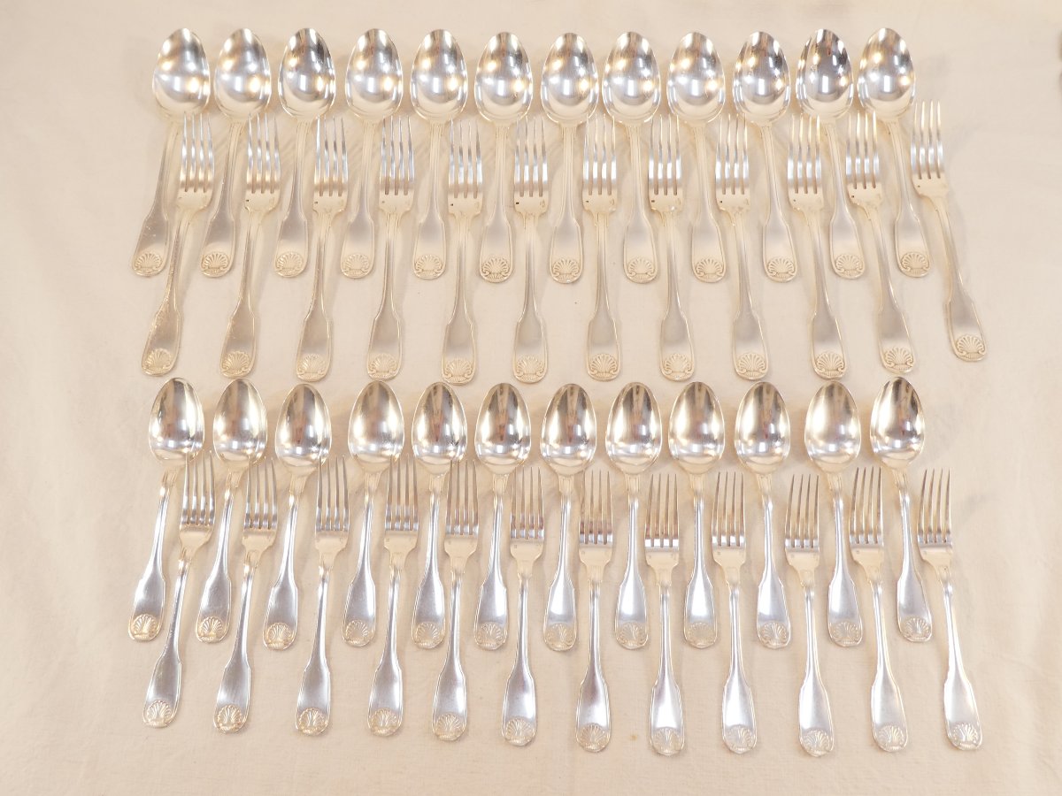 CHRISTOFLE VENDOME Menagere 114 pieces en metal argenté-photo-4