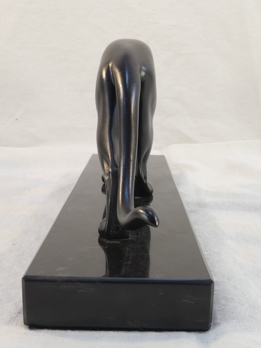 Art Deco Style Sculpture Panther Black Patina Uganda Max Le Verrier-photo-4