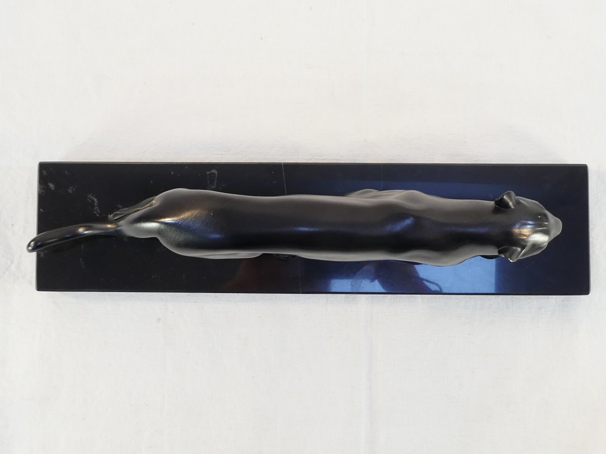 Art Deco Style Sculpture Panther Black Patina Uganda Max Le Verrier-photo-6