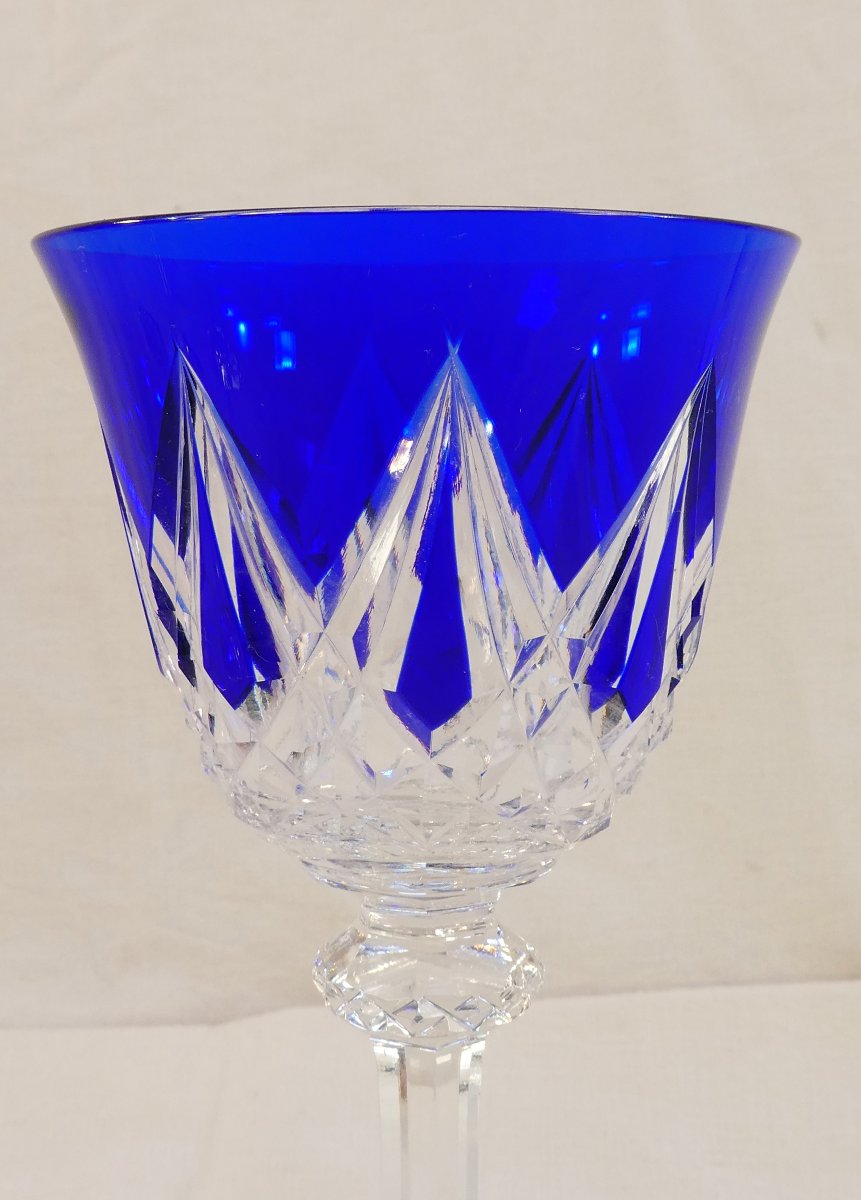 Saint-louis Crystal 6 Large Colored Glasses Sammy Model-photo-4