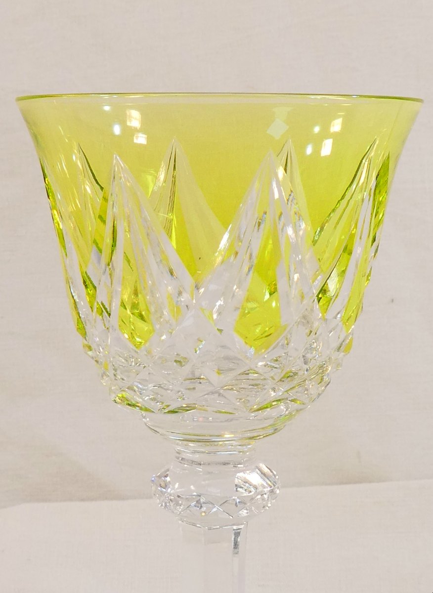 Saint-louis Crystal 6 Large Colored Glasses Sammy Model-photo-4