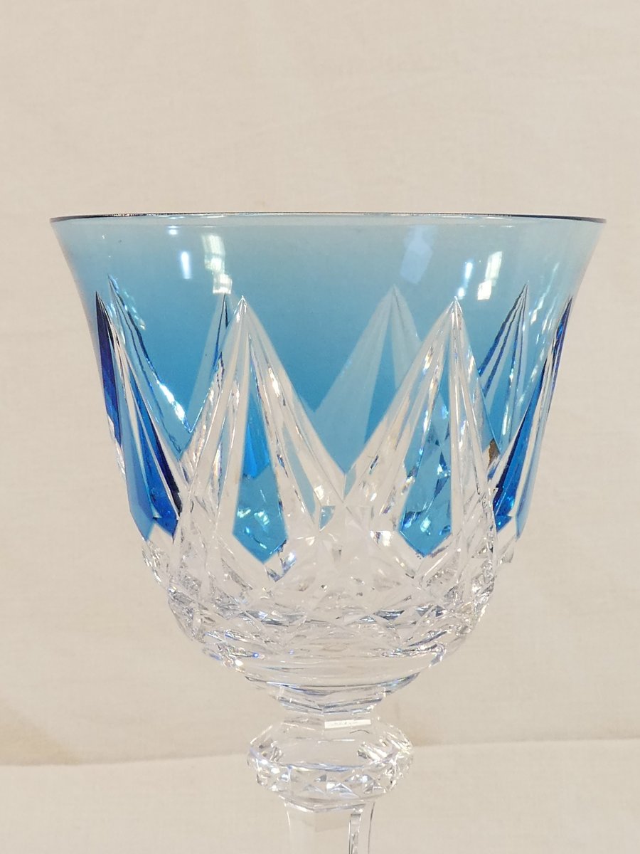 Saint-louis Crystal 6 Large Colored Glasses Sammy Model-photo-6