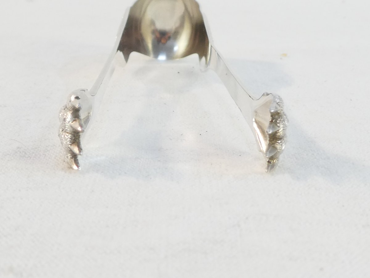 Massive Silver Sugar Tongs, Silversmith Ricard Edmond-photo-4