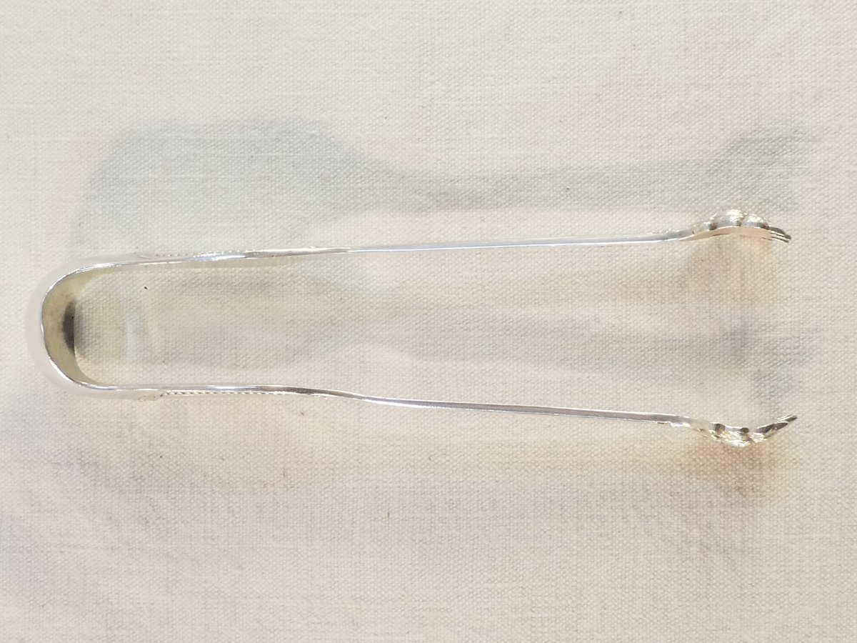 Massive Silver Sugar Tongs, Silversmith Ricard Edmond-photo-6