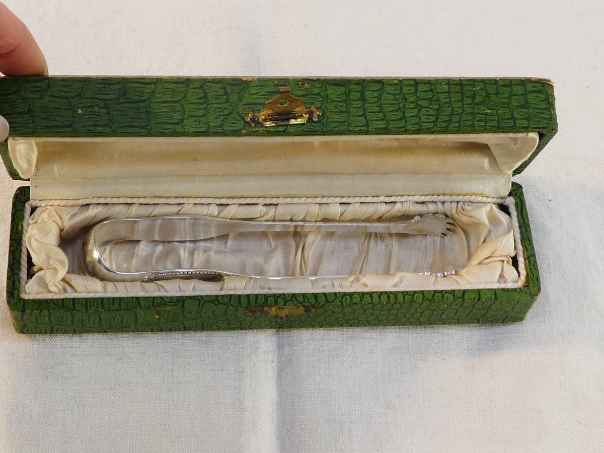 Massive Silver Sugar Tongs, Silversmith Ricard Edmond-photo-7