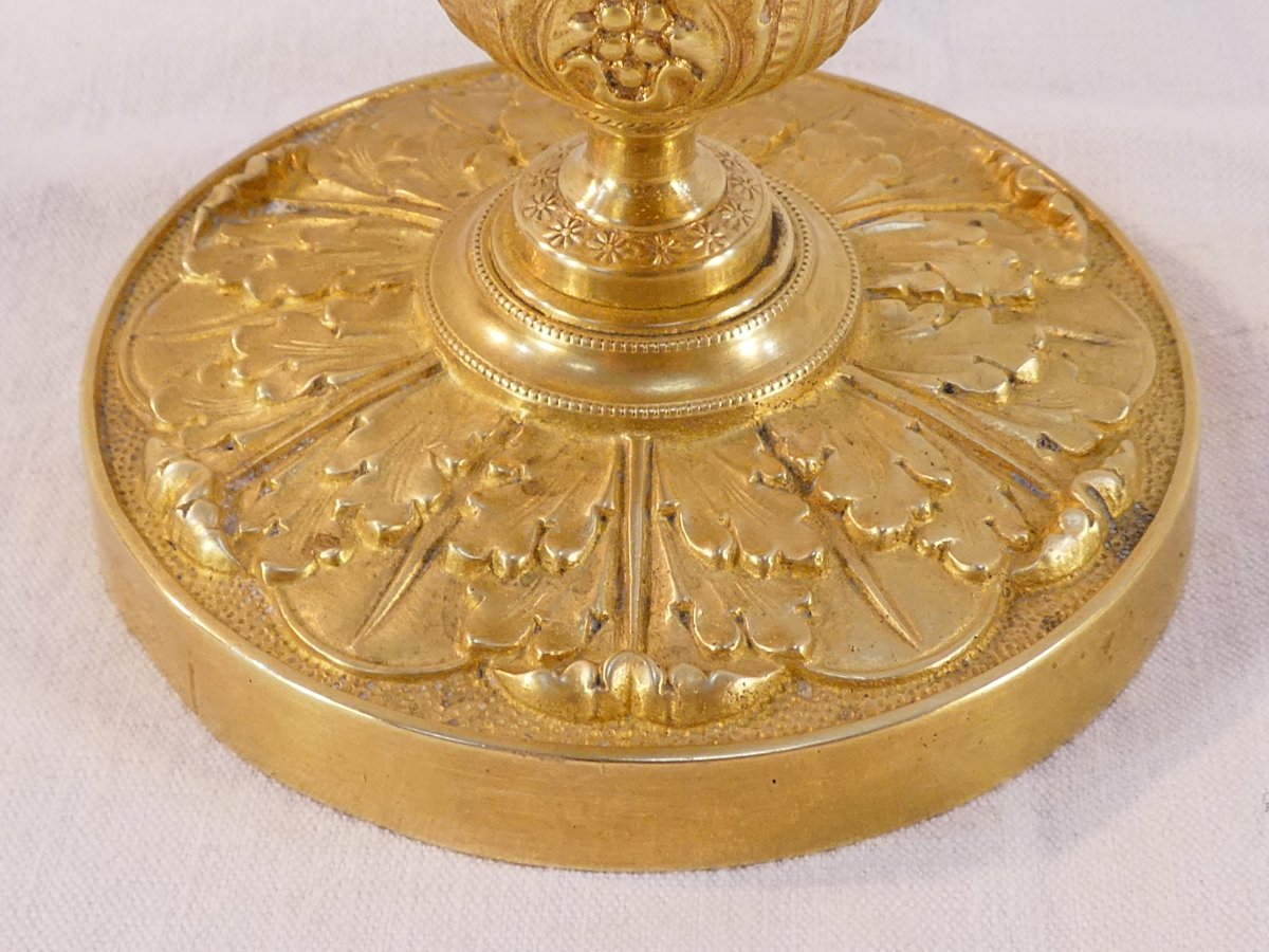Paire de Bougeoirs en bronze D'EPOQUE RESTAURATION-photo-3