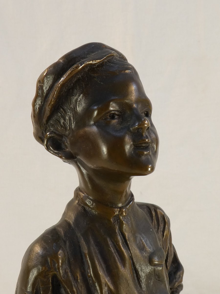 Bronze By José Cardona (1878–1922) Young Boy-photo-4