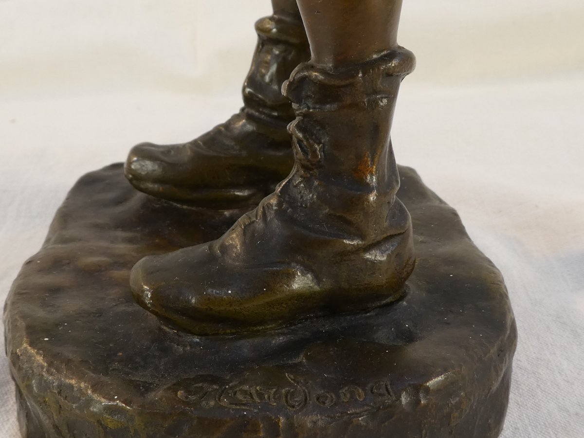 Bronze By José Cardona (1878–1922) Young Boy-photo-3