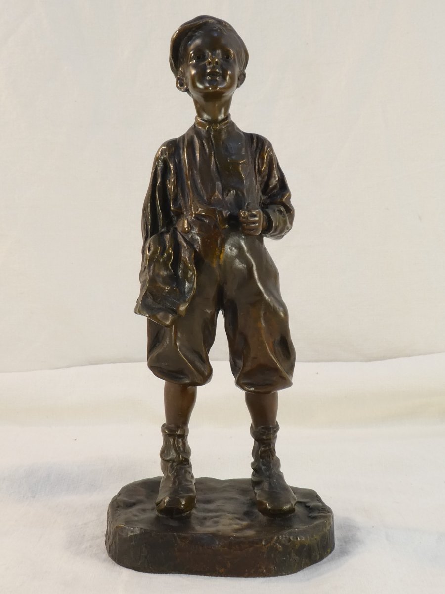 Bronze By José Cardona (1878–1922) Young Boy-photo-4